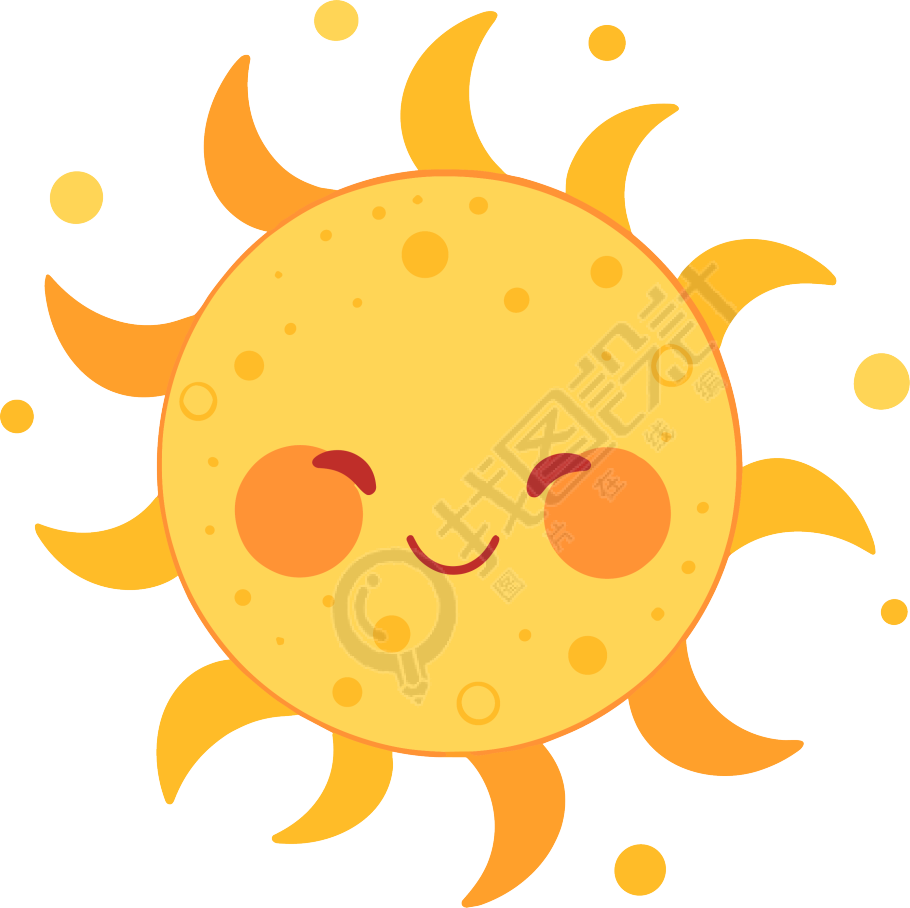 太阳卡通平面插图