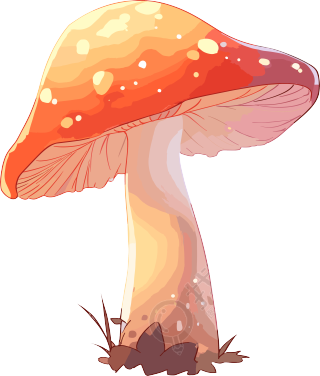 蘑菇卡通简约扁平插图