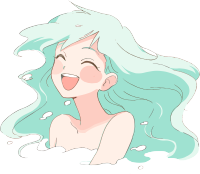 洗澡卡通PNG插图