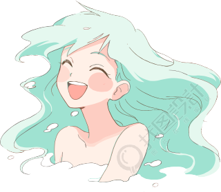 洗澡卡通PNG插图