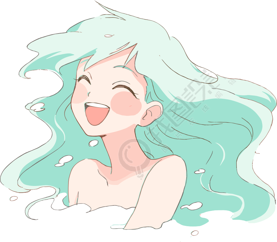 洗澡卡通PNG插图