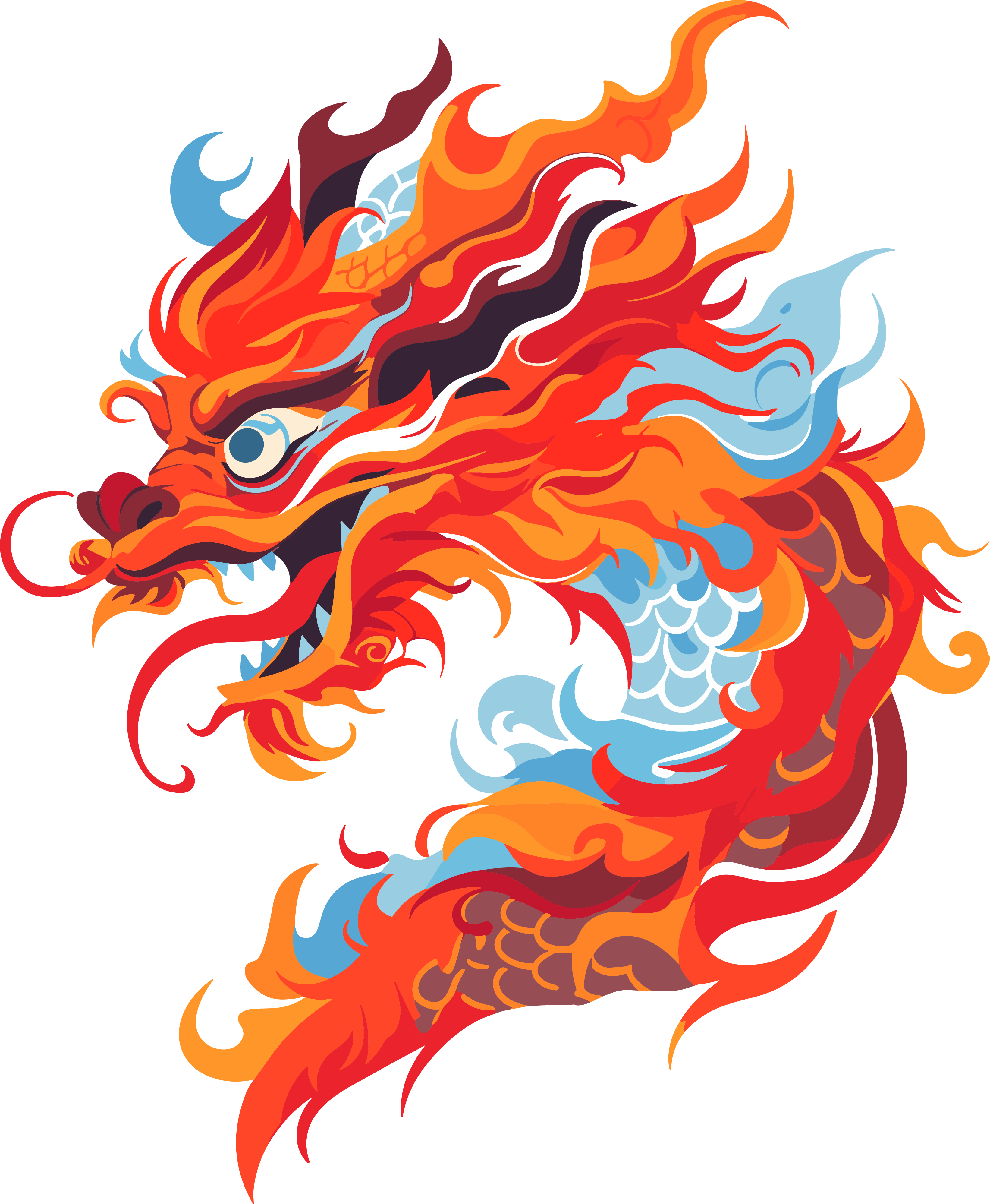 龙矢量简约素材