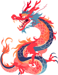 龙矢量平面插画