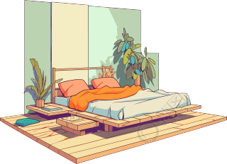 卧室卡通插图