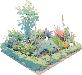 花园卡通插画