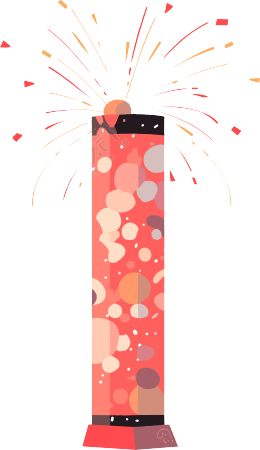 鞭炮扁平插画