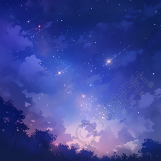 奇幻星空透明背景插画