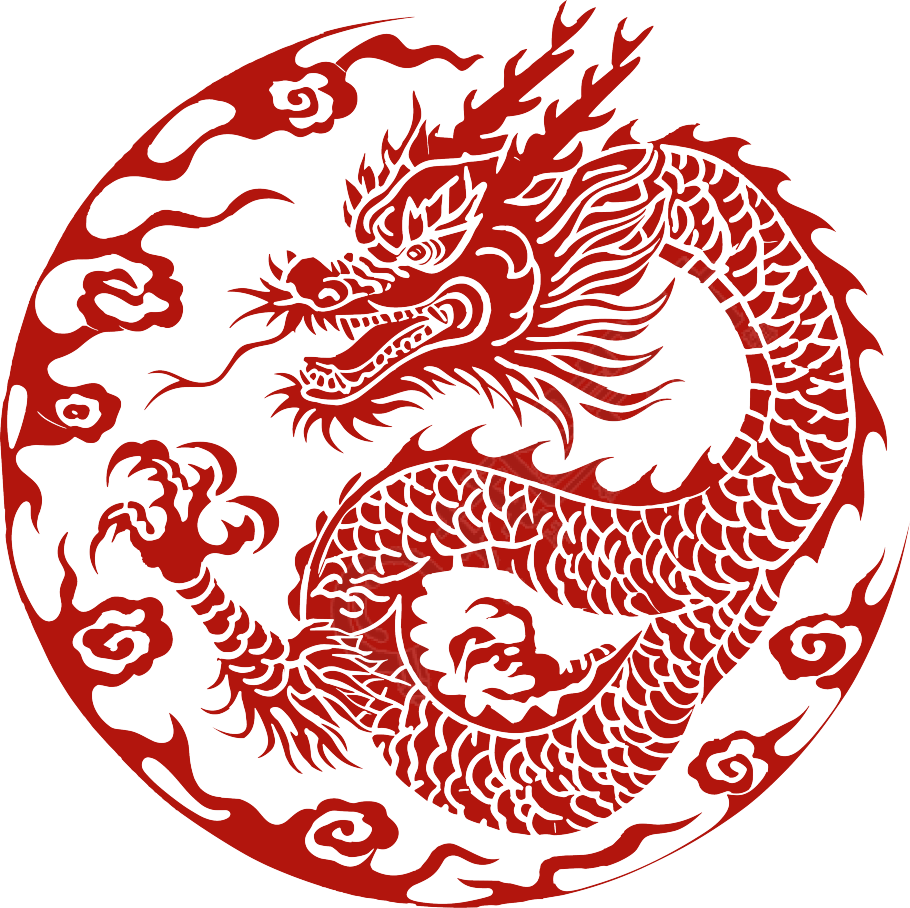 剪纸图案中国龙素材