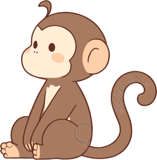 猴子卡通可商用图形素材