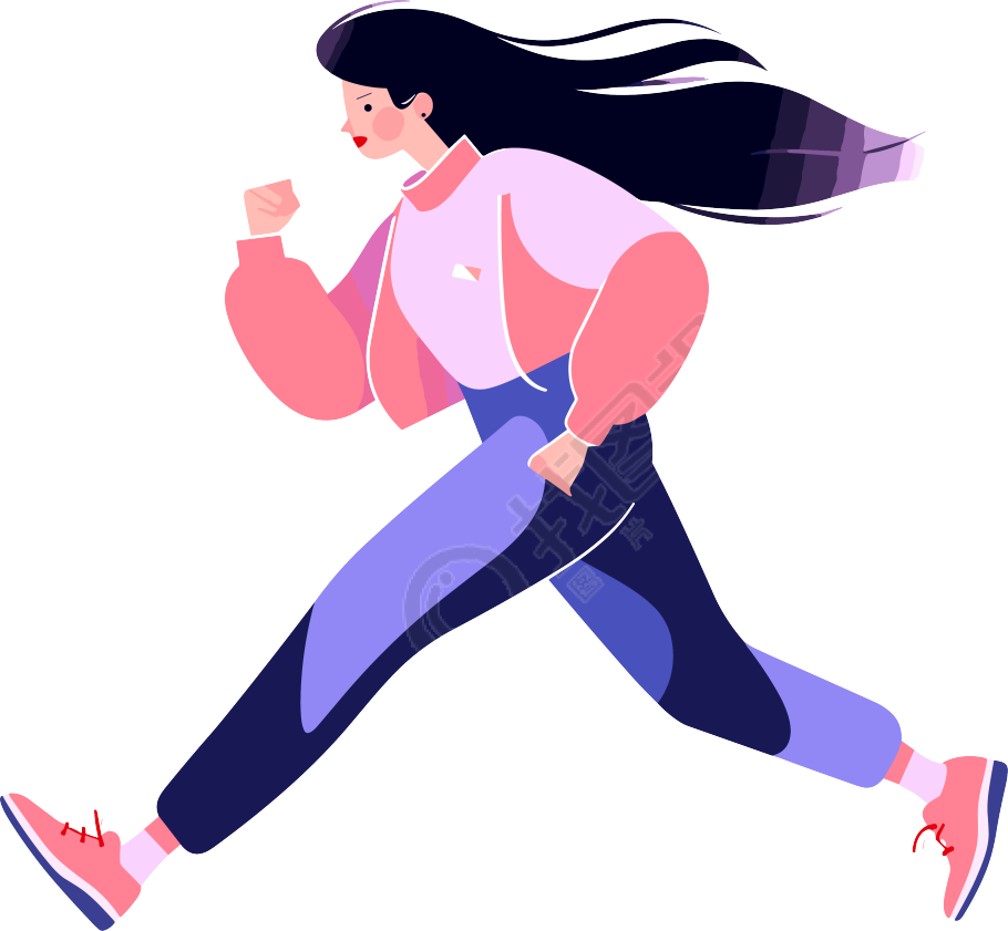 晨跑商业设计插图
