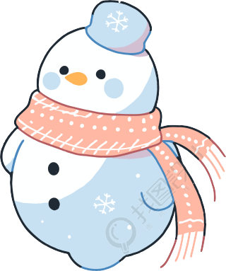 冬天卡通雪人PNG插图