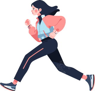 晨跑女孩插画