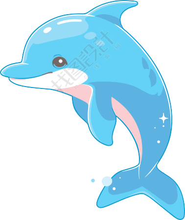 海豚卡通素材插画