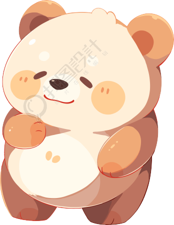 卡通小熊扁平风格素材