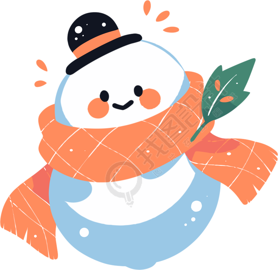 冬天卡通小雪人素材