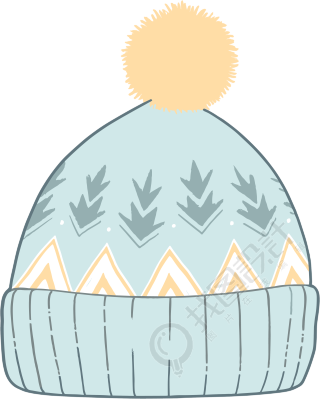 冬天卡通帽子插画素材