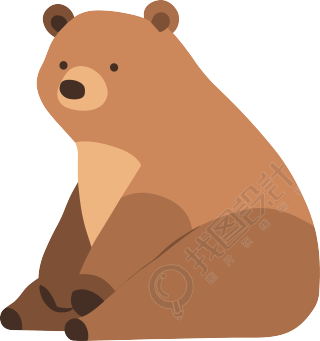 熊卡通透明背景插画