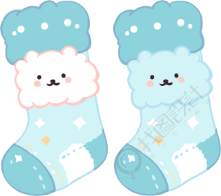 冬天卡通厚袜子插图