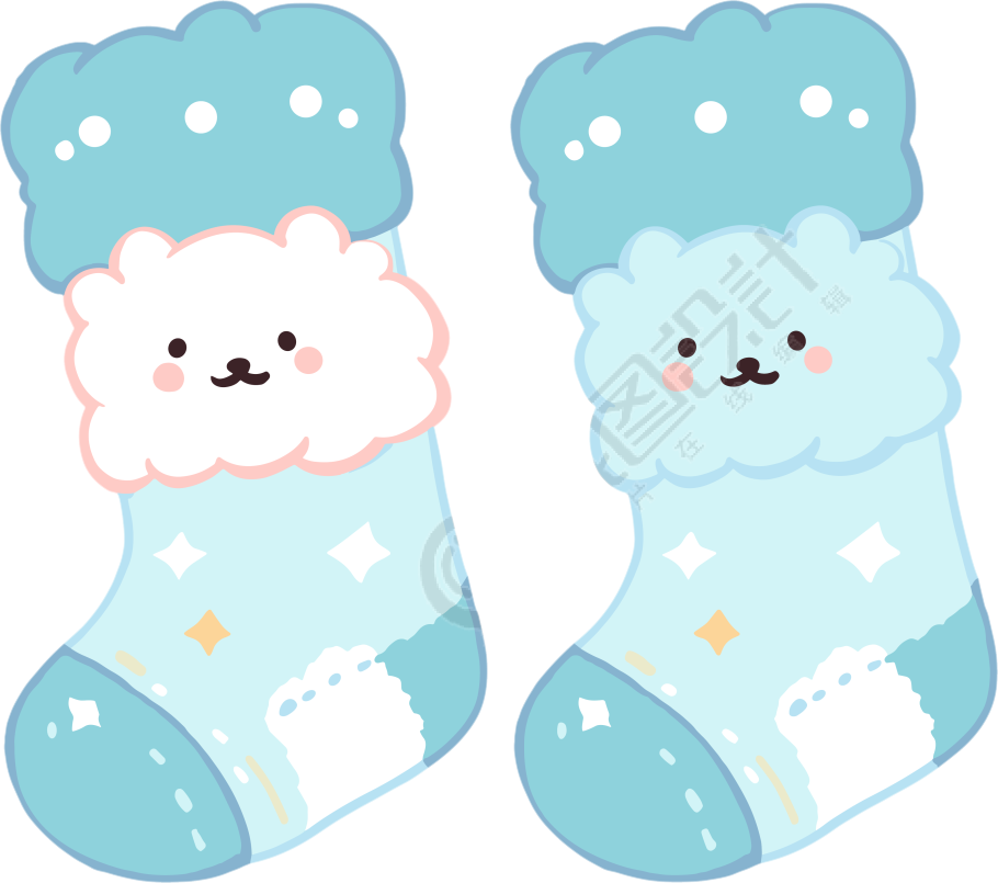 冬天卡通厚袜子插图