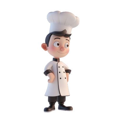 3D厨师图形元素