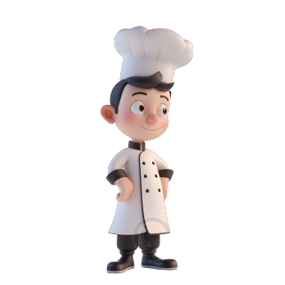 3D厨师图形元素