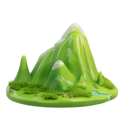 山峰白底平面插画