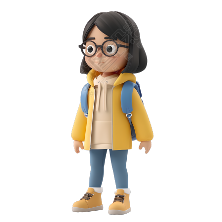卡通学生3D素材