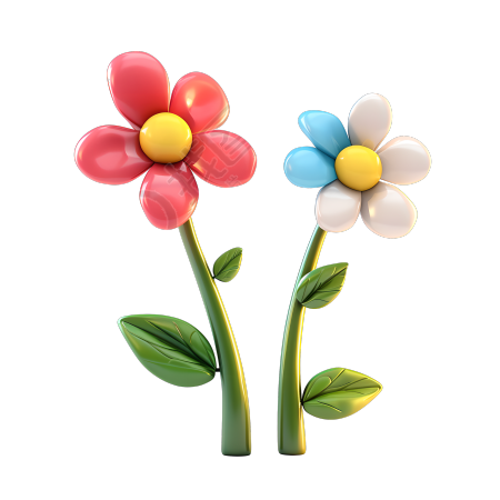 3D花卉可爱简洁素材