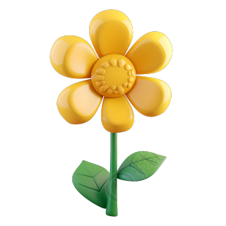 3D花朵可爱插图
