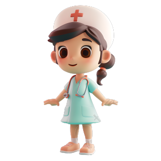 3D护士卡通插图