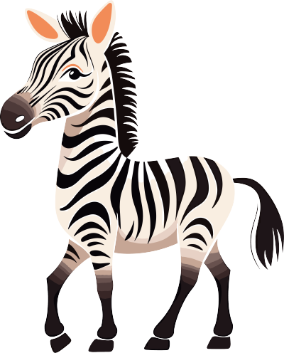 可爱斑马PNG插图
