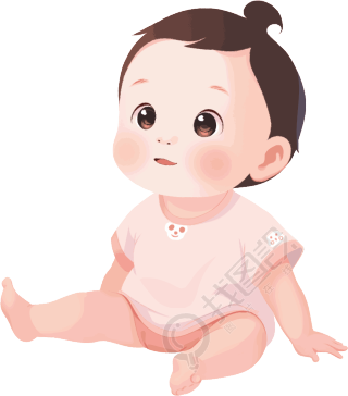 卡通婴儿插画设计元素
