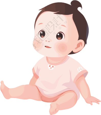 卡通婴儿插画设计元素