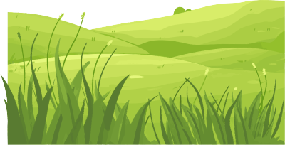 草地简约平面插画