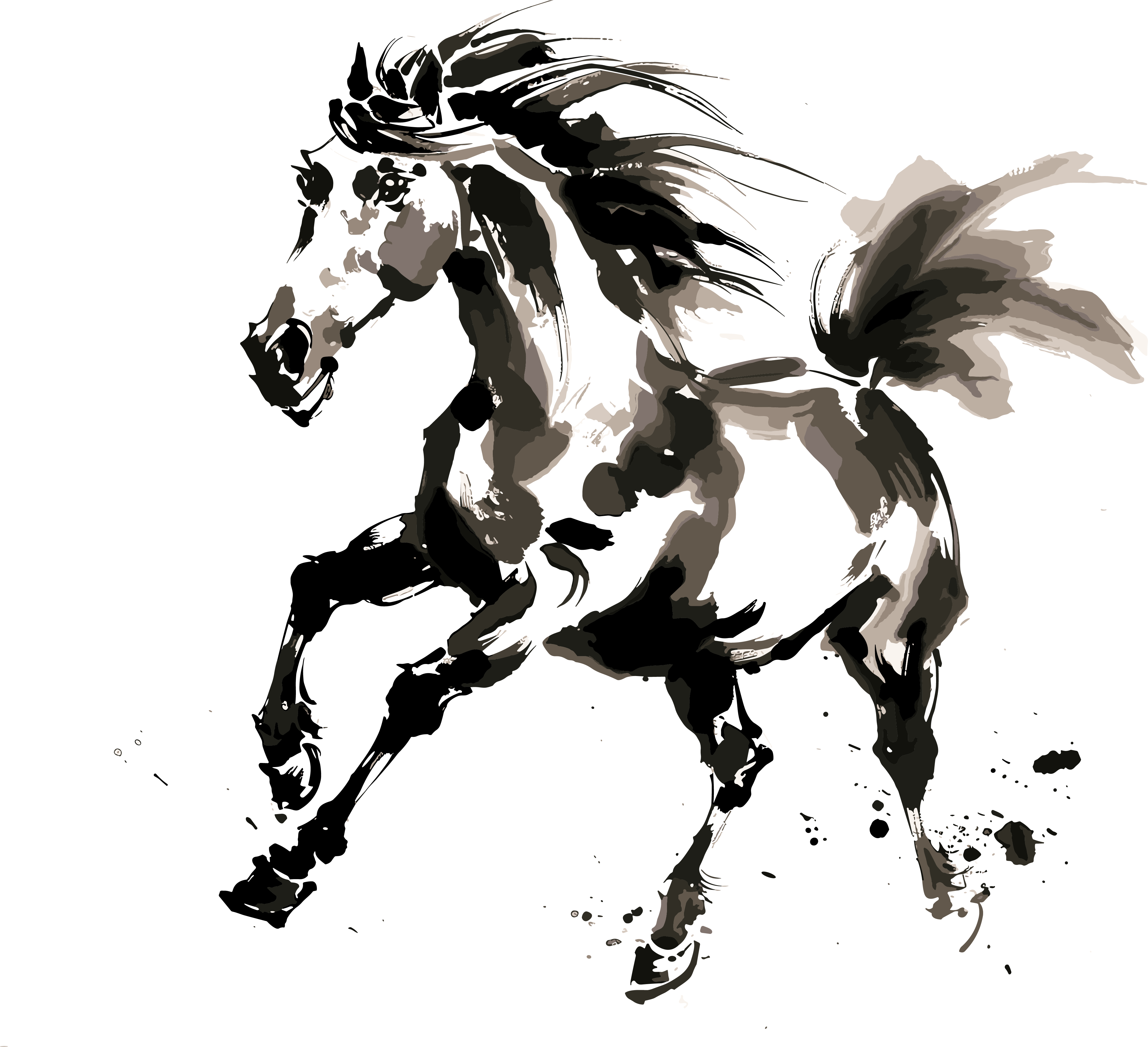策马奔腾简约插图