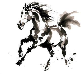 策马奔腾简约插图