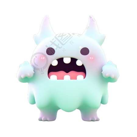 怪兽卡通3D插画
