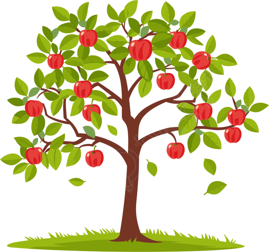 卡通苹果树插图