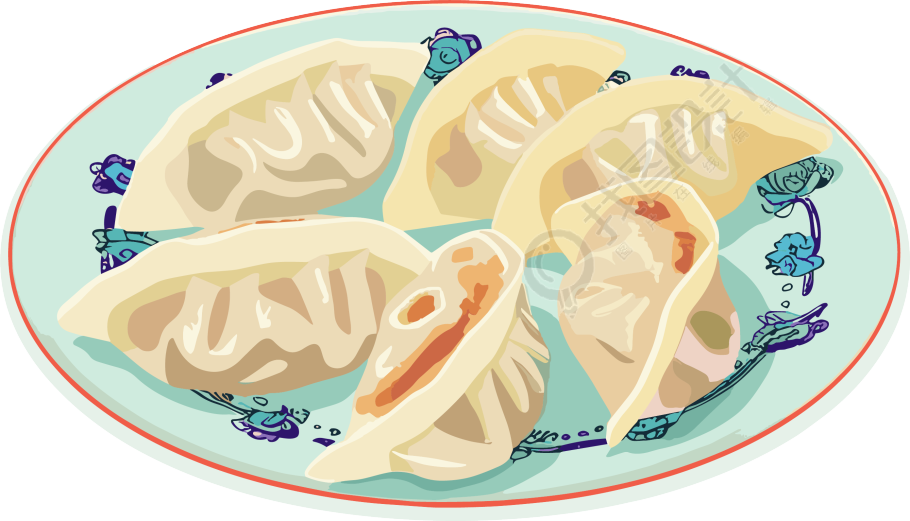 饺子商用设计元素