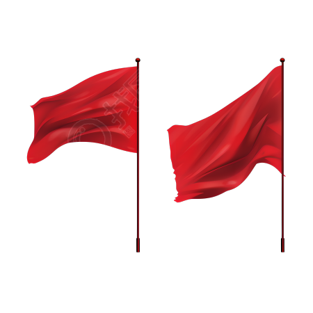 党政红旗商用插画