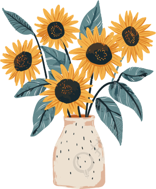 向日葵插花可爱插图