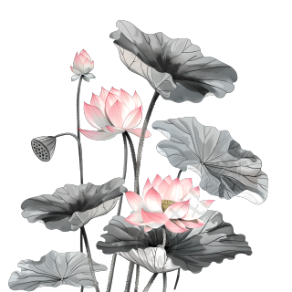 水墨荷花插画