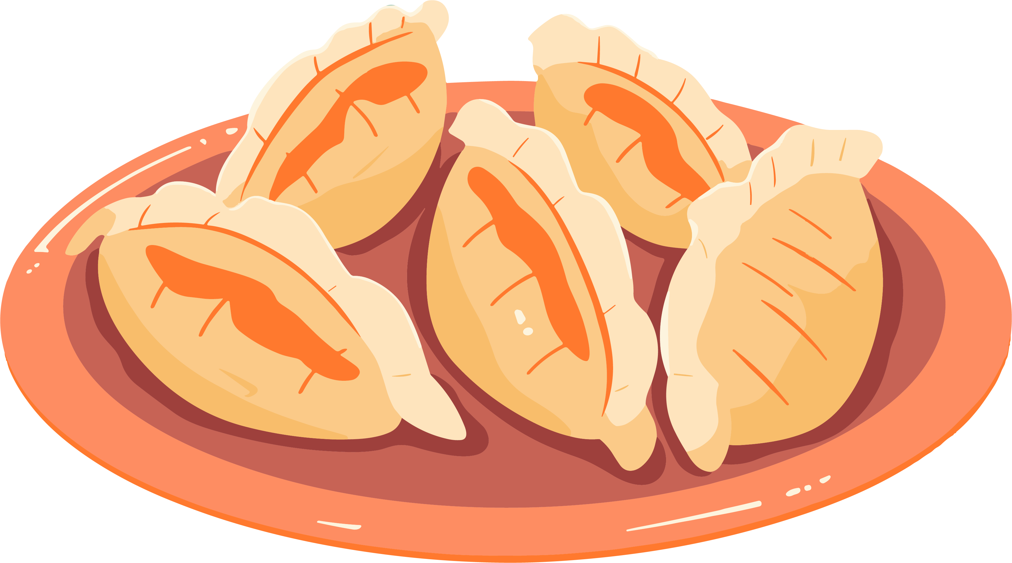 饺子美食插画