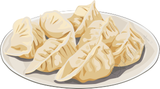 饺子PNG简约插画