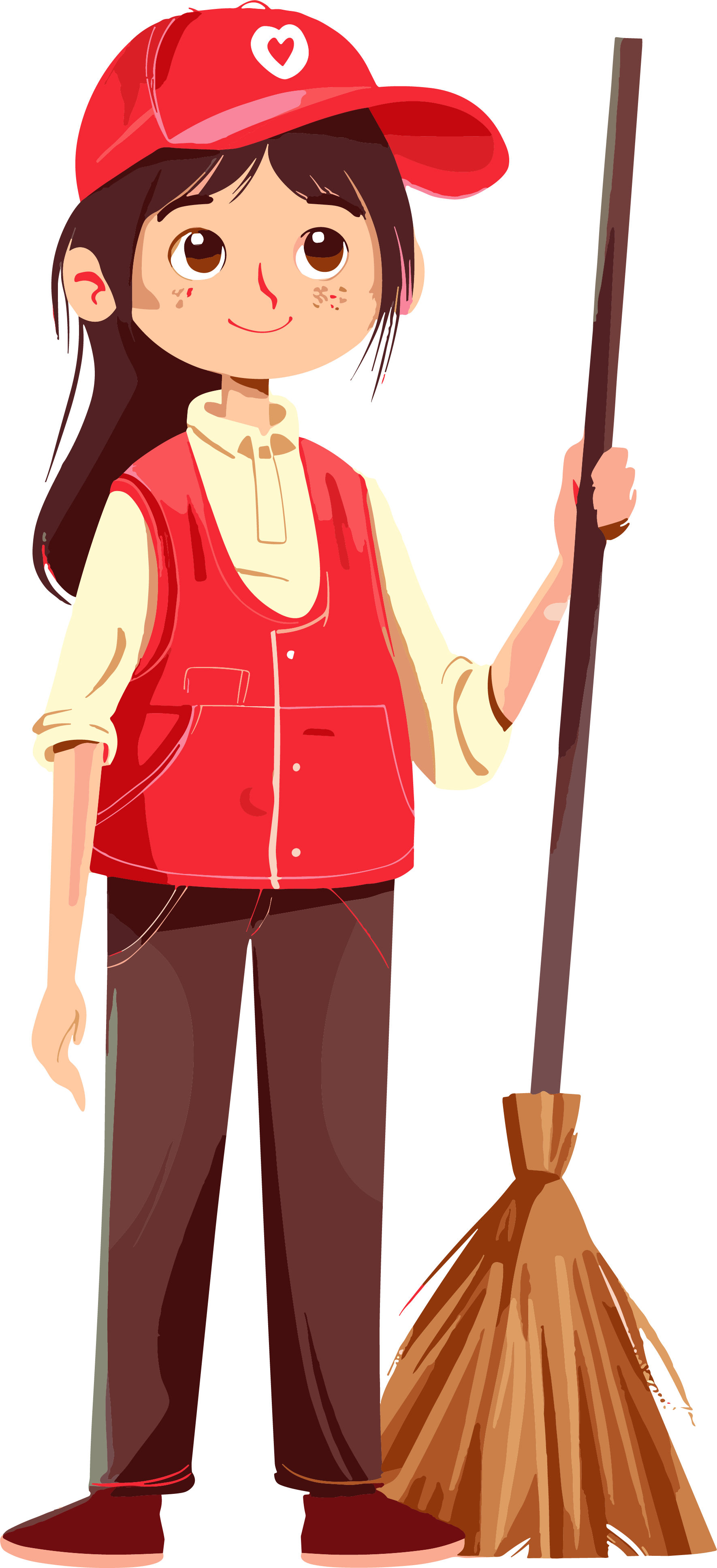 爱心志愿者红色卡通素材