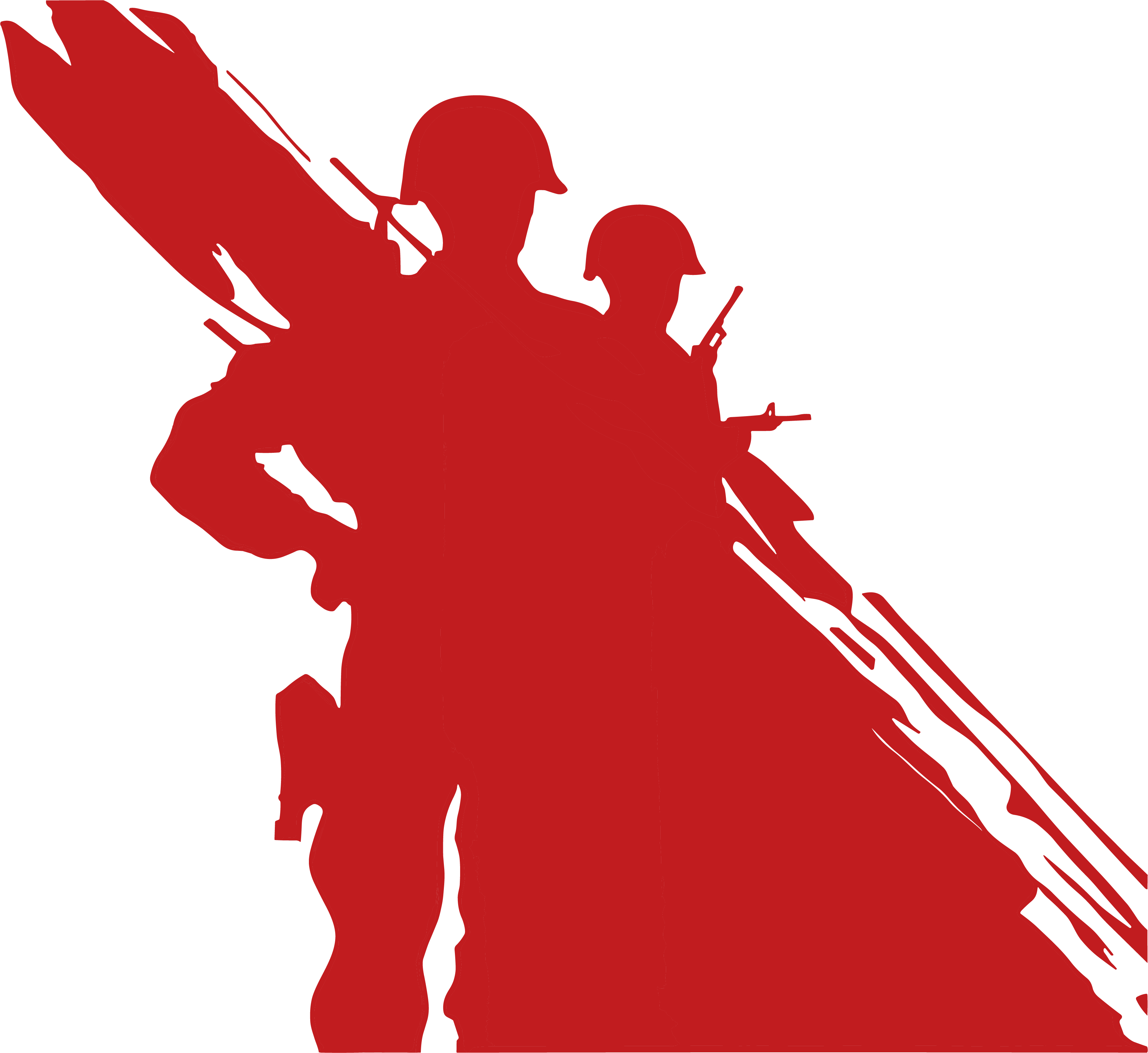 士兵剪影插画