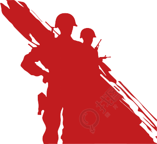 士兵剪影插画