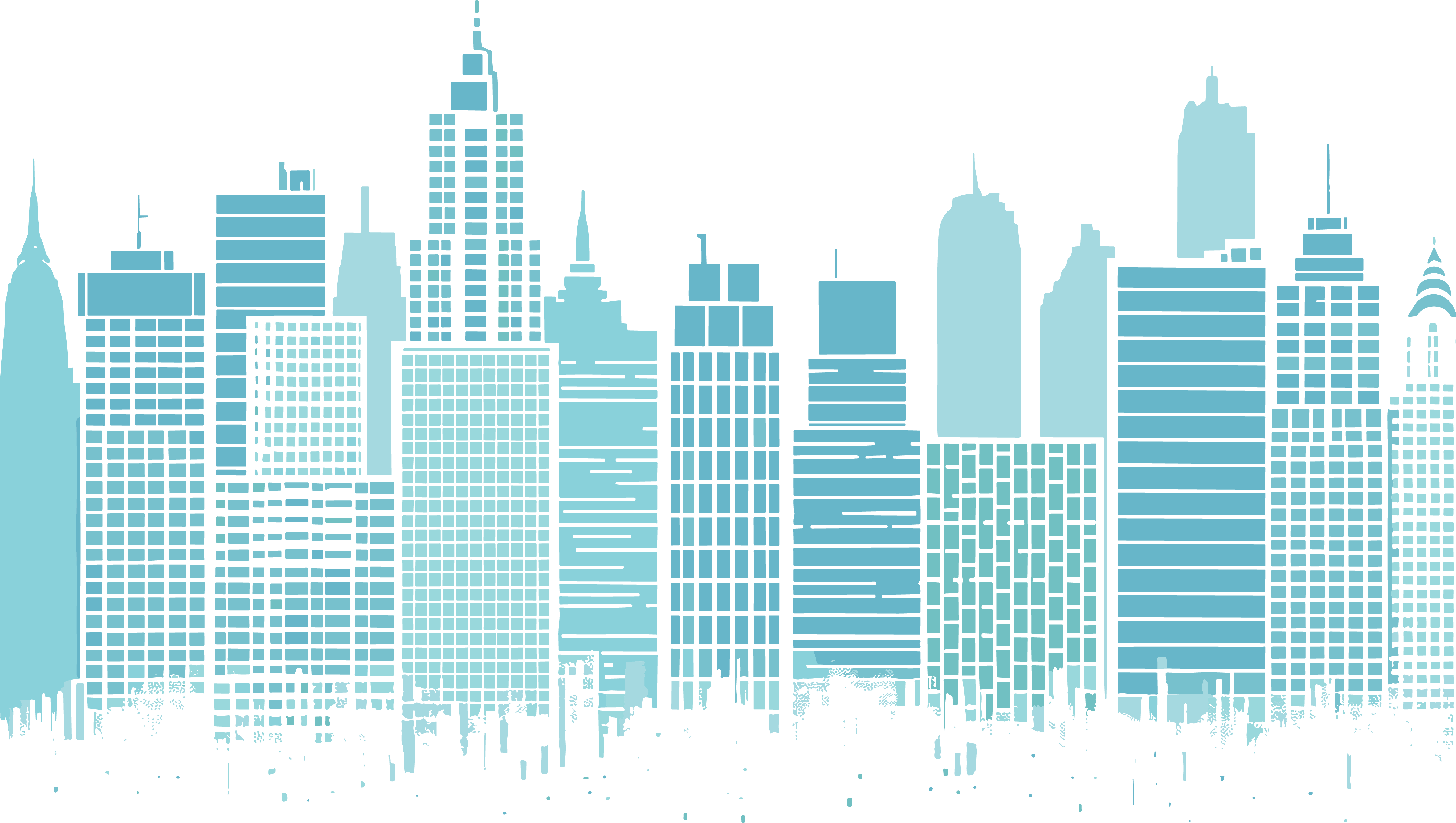 颗粒感城市简洁大气插画