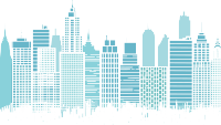 颗粒感城市简洁大气插画