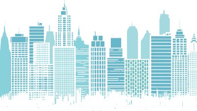 颗粒感城市简洁大气插画